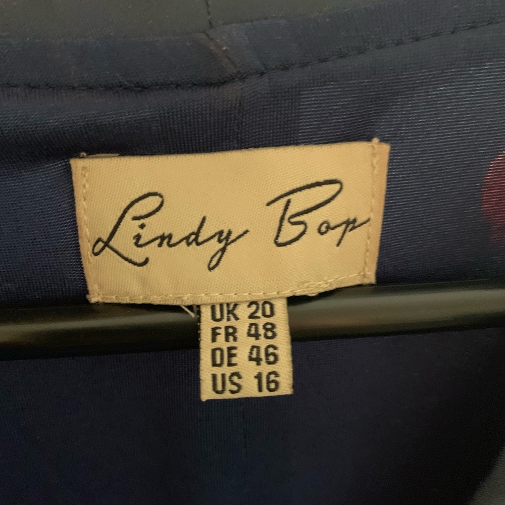 Lindy Bop Navy Retro Car & Balloon Print Wrap Dress - Picture 3 of 4